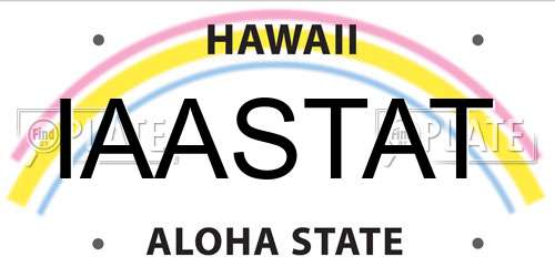 IAASTAT Hawaii License Plate