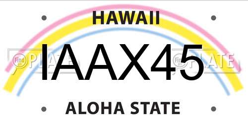 IAAX45 Hawaii License Plate