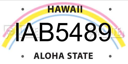 IAB5489 Hawaii License Plate