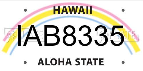 IAB8335 Hawaii License Plate