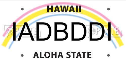 IADBDDI Hawaii License Plate