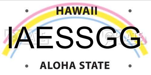 IAESSGG Hawaii License Plate