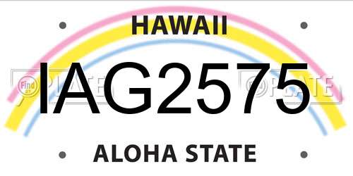 IAG2575 Hawaii License Plate