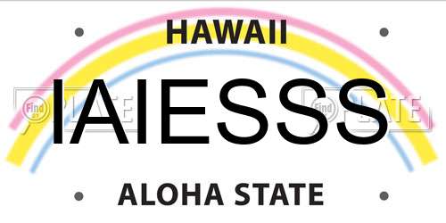 IAIESSS Hawaii License Plate