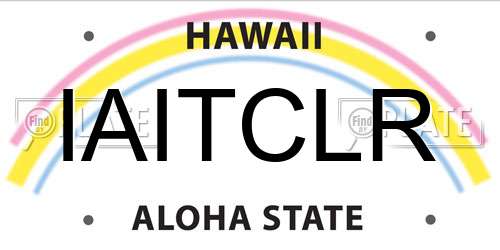 IAITCLR Hawaii License Plate