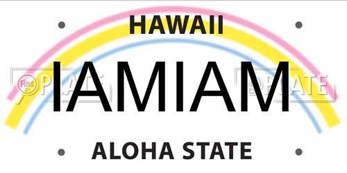 IAMIAM Hawaii License Plate