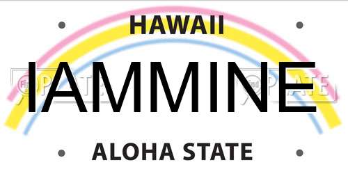 IAMMINE Hawaii License Plate