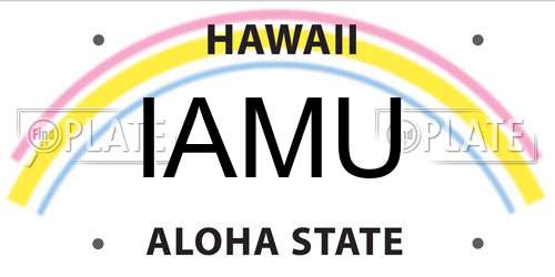 IAMU Hawaii License Plate