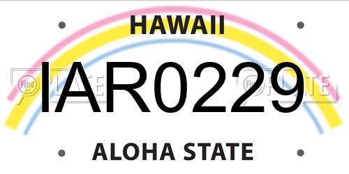IAR0229 Hawaii License Plate