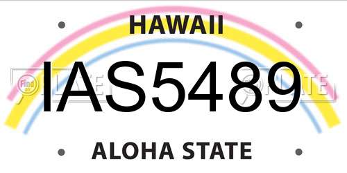 IAS5489 Hawaii License Plate