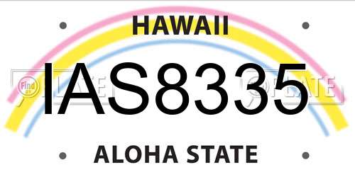 IAS8335 Hawaii License Plate