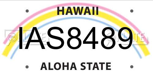 IAS8489 Hawaii License Plate