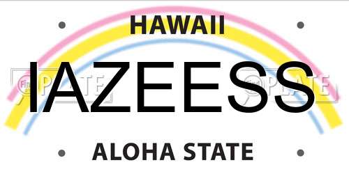 IAZEESS Hawaii License Plate