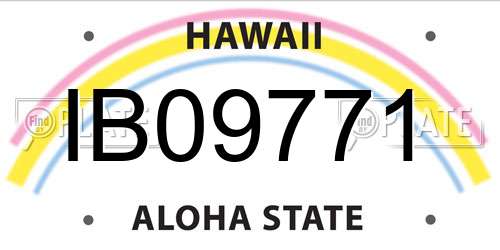 IB09771 Hawaii License Plate