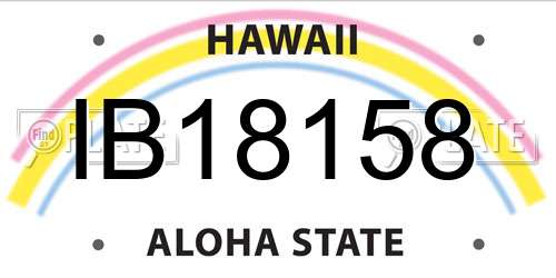 IB18158 Hawaii License Plate