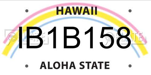 IB1B158 Hawaii License Plate