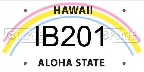 IB201 Hawaii License Plate