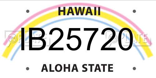 IB25720 Hawaii License Plate