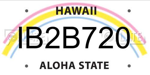 IB2B720 Hawaii License Plate