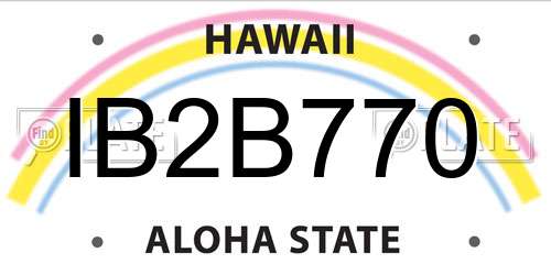 IB2B770 Hawaii License Plate