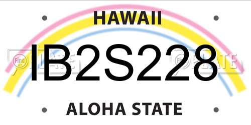 IB2S228 Hawaii License Plate