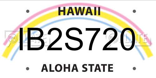 IB2S720 Hawaii License Plate