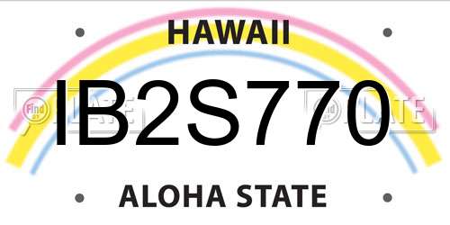 IB2S770 Hawaii License Plate