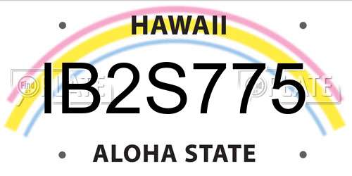 IB2S775 Hawaii License Plate