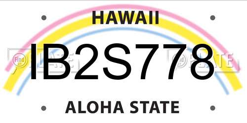 IB2S778 Hawaii License Plate