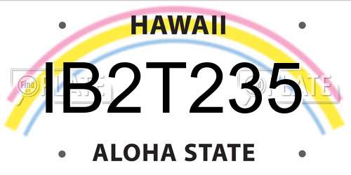 IB2T235 Hawaii License Plate