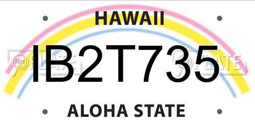 IB2T735 Hawaii License Plate