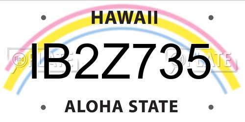 IB2Z735 Hawaii License Plate