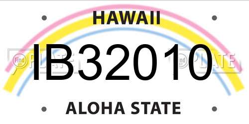 IB32010 Hawaii License Plate