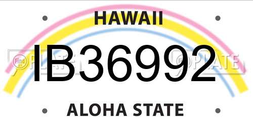 IB36992 Hawaii License Plate