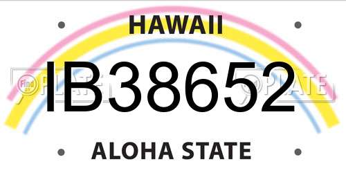 IB38652 Hawaii License Plate