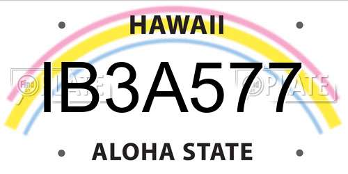 IB3A577 Hawaii License Plate