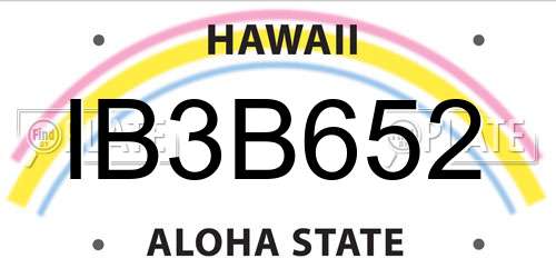 IB3B652 Hawaii License Plate