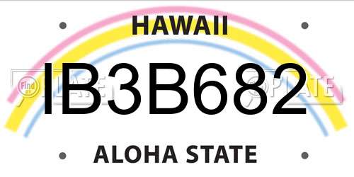 IB3B682 Hawaii License Plate