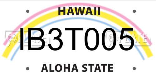 IB3T005 Hawaii License Plate