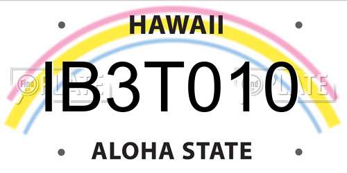 IB3T010 Hawaii License Plate
