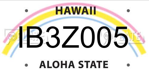 IB3Z005 Hawaii License Plate