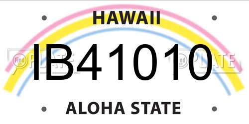 IB41010 Hawaii License Plate