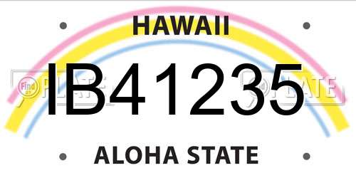 IB41235 Hawaii License Plate