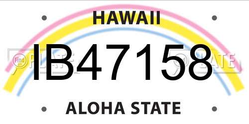 IB47158 Hawaii License Plate