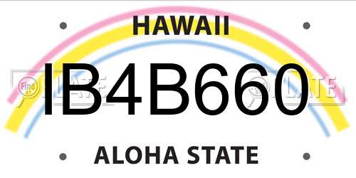 IB4B660 Hawaii License Plate