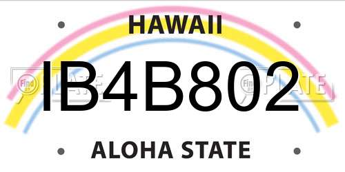 IB4B802 Hawaii License Plate