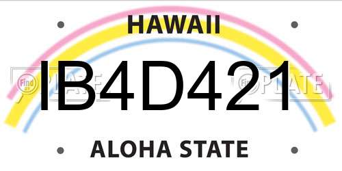 IB4D421 Hawaii License Plate