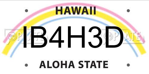 IB4H3D Hawaii License Plate