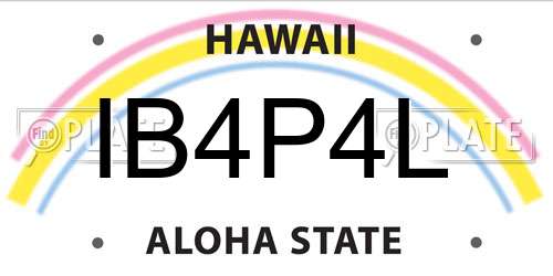 IB4P4L Hawaii License Plate