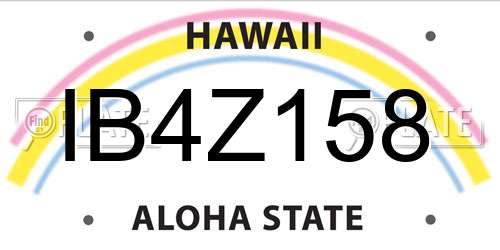 IB4Z158 Hawaii License Plate